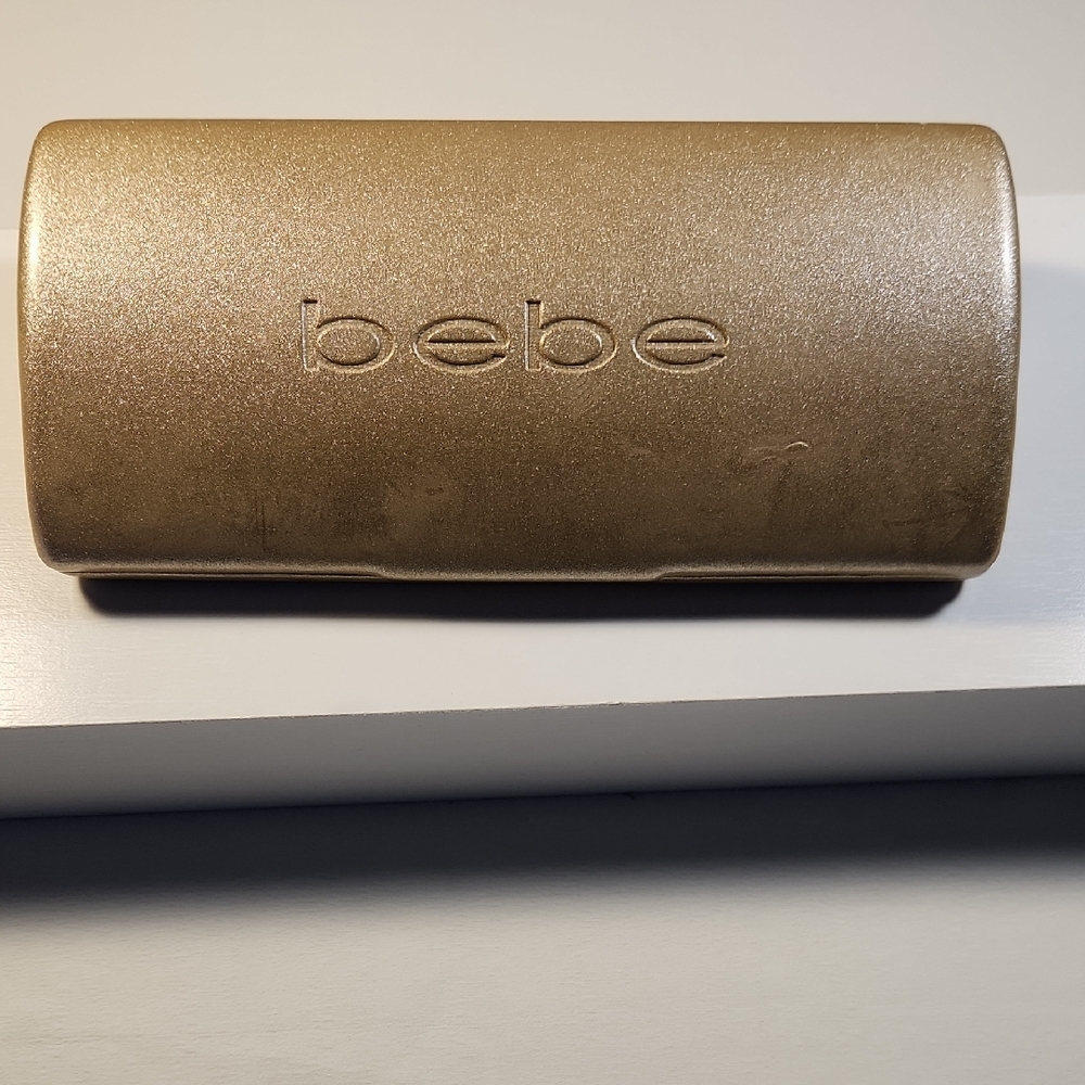 Bebe Shimmering Gold Clamshell Glasses Case